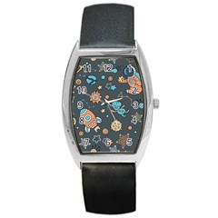 Space Seamless Pattern Art Barrel Style Metal Watch