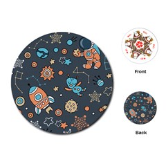 Space Seamless Pattern Art Playing Cards Single Design (Round)