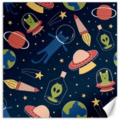 Seamless Pattern With Funny Aliens Cat Galaxy Canvas 20  X 20 