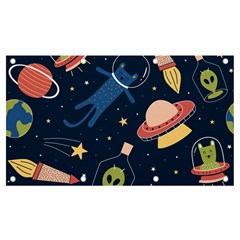 Seamless Pattern With Funny Aliens Cat Galaxy Banner And Sign 7  X 4  by Hannah976