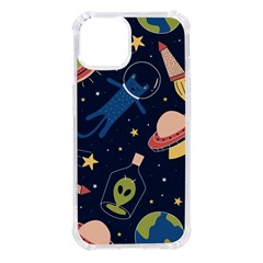 Seamless Pattern With Funny Aliens Cat Galaxy Iphone 14 Tpu Uv Print Case by Hannah976