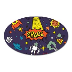 Vector Flat Space Design Background Oval Magnet