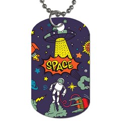 Vector Flat Space Design Background Dog Tag (two Sides)