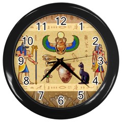 Egypt Horizontal Illustration Wall Clock (black)