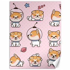 Set Kawaii Smile Japanese Dog Akita Inu Cartoon Canvas 36  X 48 