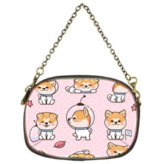 Set Kawaii Smile Japanese Dog Akita Inu Cartoon Chain Purse (one Side)