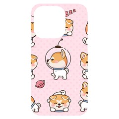 Set Kawaii Smile Japanese Dog Akita Inu Cartoon Iphone 14 Pro Black Uv Print Case by Hannah976