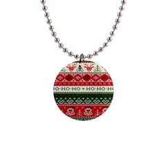 Ugly Sweater Merry Christmas  1  Button Necklace by artworkshop
