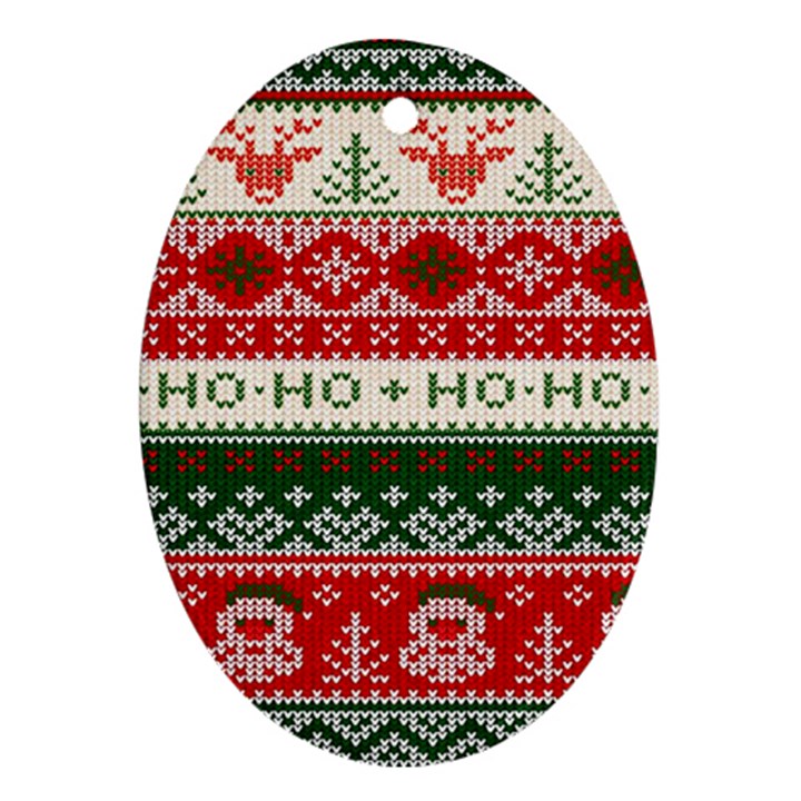 Ugly Sweater Merry Christmas  Oval Ornament (Two Sides)