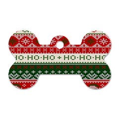 Ugly Sweater Merry Christmas  Dog Tag Bone (one Side) by artworkshop