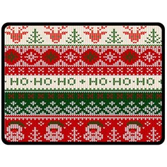Ugly Sweater Merry Christmas  Two Sides Fleece Blanket (large) by artworkshop