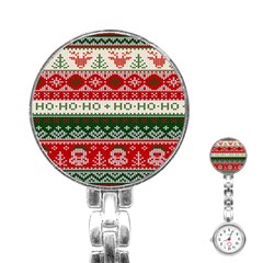 Ugly Sweater Merry Christmas  Stainless Steel Nurses Watch by artworkshop