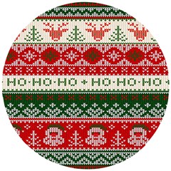 Ugly Sweater Merry Christmas  Wooden Puzzle Round