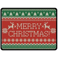 Merry Christmas  Pattern Fleece Blanket (large) by artworkshop