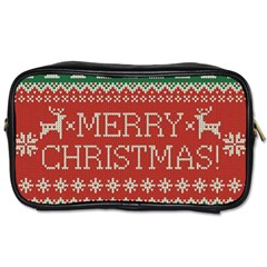 Merry Christmas  Pattern Toiletries Bag (one Side) by artworkshop