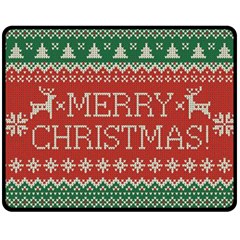 Merry Christmas  Pattern Two Sides Fleece Blanket (medium) by artworkshop