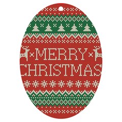 Merry Christmas  Pattern Uv Print Acrylic Ornament Oval by artworkshop