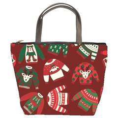 Ugly Sweater Wrapping Paper Bucket Bag by artworkshop