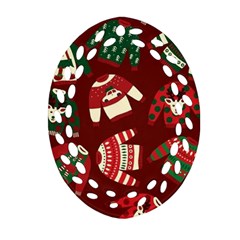 Ugly Sweater Wrapping Paper Ornament (oval Filigree) by artworkshop