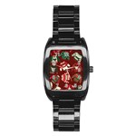 Ugly Sweater Wrapping Paper Stainless Steel Barrel Watch Front