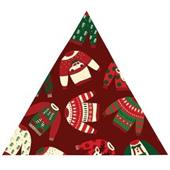 Ugly Sweater Wrapping Paper Wooden Puzzle Triangle by artworkshop