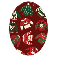 Ugly Sweater Wrapping Paper Uv Print Acrylic Ornament Oval