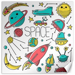 Space Cosmos Seamless Pattern Seamless Pattern Doodle Style Canvas 20  X 20 