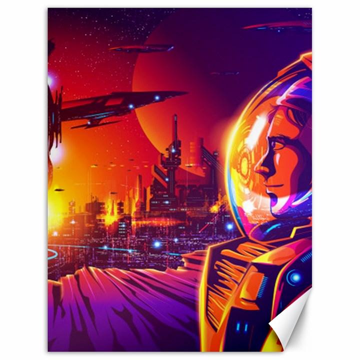 Far Future Human Colonization Canvas 18  x 24 