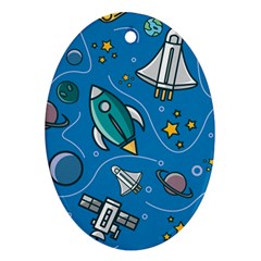 About Space Seamless Pattern Ornament (oval)