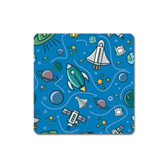 About Space Seamless Pattern Square Magnet