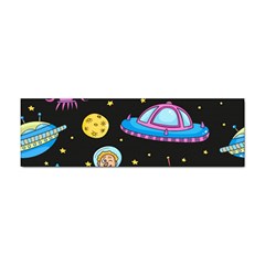 Seamless Pattern With Space Objects Ufo Rockets Aliens Hand Drawn Elements Space Sticker (Bumper)