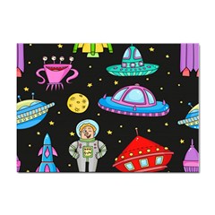 Seamless Pattern With Space Objects Ufo Rockets Aliens Hand Drawn Elements Space Sticker A4 (10 pack)