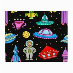 Seamless Pattern With Space Objects Ufo Rockets Aliens Hand Drawn Elements Space Small Glasses Cloth