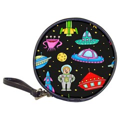 Seamless Pattern With Space Objects Ufo Rockets Aliens Hand Drawn Elements Space Classic 20-CD Wallets