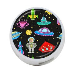 Seamless Pattern With Space Objects Ufo Rockets Aliens Hand Drawn Elements Space 4-port Usb Hub (two Sides)