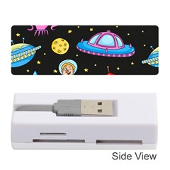 Seamless Pattern With Space Objects Ufo Rockets Aliens Hand Drawn Elements Space Memory Card Reader (Stick)