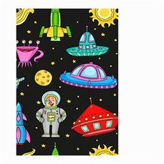 Seamless Pattern With Space Objects Ufo Rockets Aliens Hand Drawn Elements Space Small Garden Flag (Two Sides)