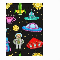 Seamless Pattern With Space Objects Ufo Rockets Aliens Hand Drawn Elements Space Large Garden Flag (Two Sides)