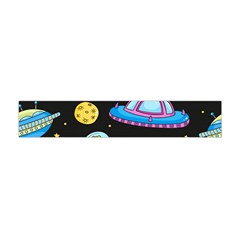 Seamless Pattern With Space Objects Ufo Rockets Aliens Hand Drawn Elements Space Premium Plush Fleece Scarf (Mini)