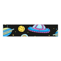 Seamless Pattern With Space Objects Ufo Rockets Aliens Hand Drawn Elements Space Velvet Scrunchie