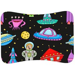 Seamless Pattern With Space Objects Ufo Rockets Aliens Hand Drawn Elements Space Velour Seat Head Rest Cushion