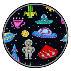 Seamless Pattern With Space Objects Ufo Rockets Aliens Hand Drawn Elements Space Wireless Fast Charger(Black)