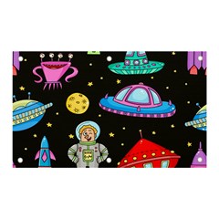 Seamless Pattern With Space Objects Ufo Rockets Aliens Hand Drawn Elements Space Banner and Sign 5  x 3 