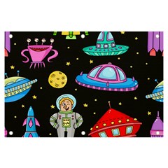 Seamless Pattern With Space Objects Ufo Rockets Aliens Hand Drawn Elements Space Banner and Sign 6  x 4 