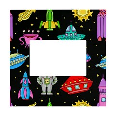 Seamless Pattern With Space Objects Ufo Rockets Aliens Hand Drawn Elements Space White Box Photo Frame 4  X 6  by Hannah976