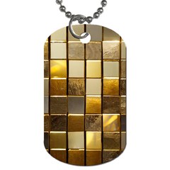 Golden Mosaic Tiles  Dog Tag (two Sides) by essentialimage