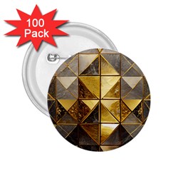 Golden Mosaic Tiles  2 25  Buttons (100 Pack)  by essentialimage365