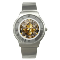 Golden Mosaic Tiles  Stainless Steel Watch