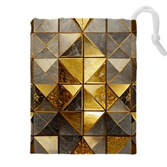 Golden Mosaic Tiles  Drawstring Pouch (5XL)