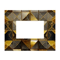 Golden Mosaic Tiles  White Tabletop Photo Frame 4 x6  by essentialimage365